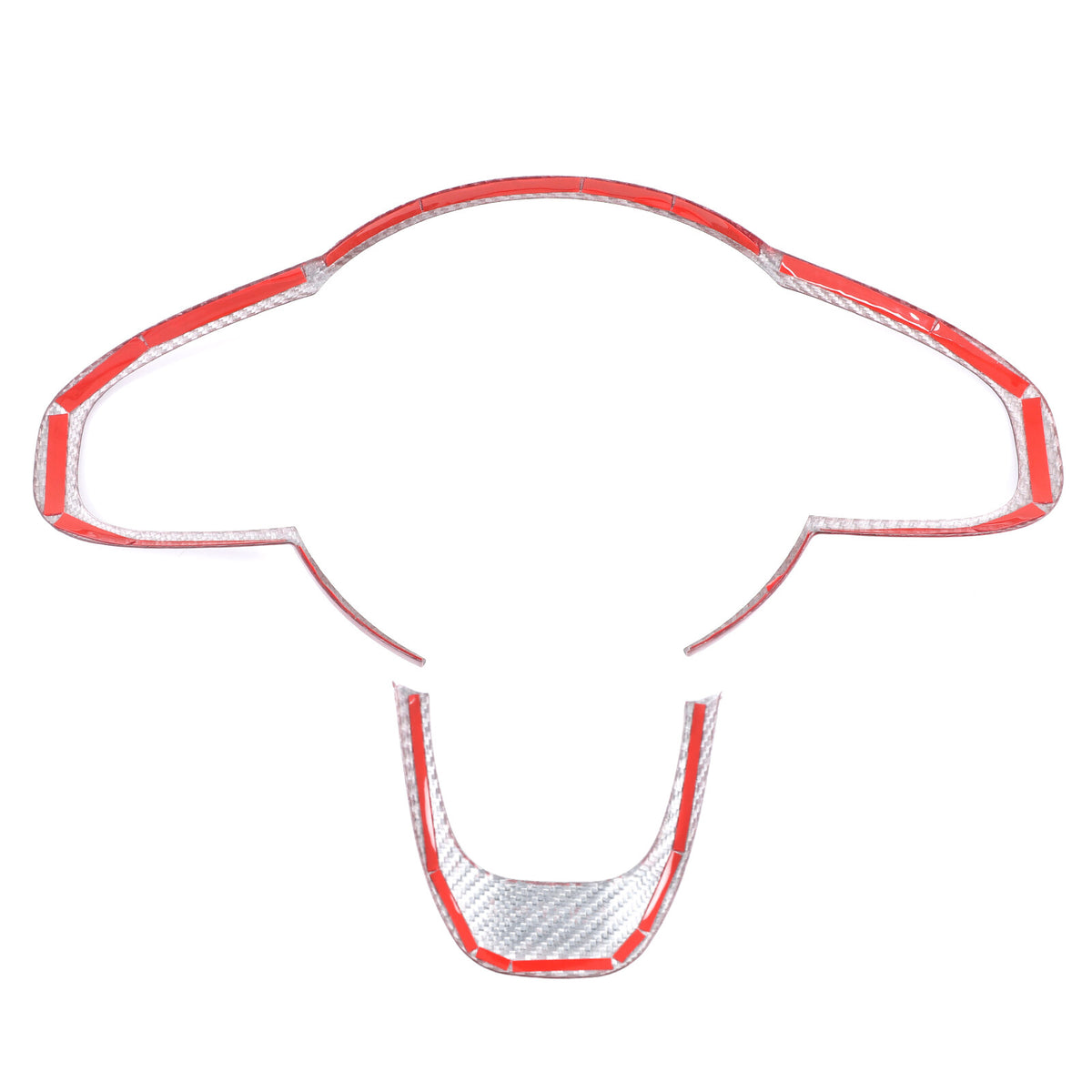 Red Real Carbon Fiber Steering Wheel Button Trim For Fiat 500 Abarth 595 695 16+ 17