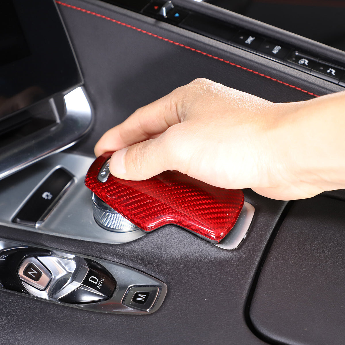 Red Real Carbon Fiber Full Interior Set Decor Trim Kit for Corvette C8 20-25 - Styles 1-5 46