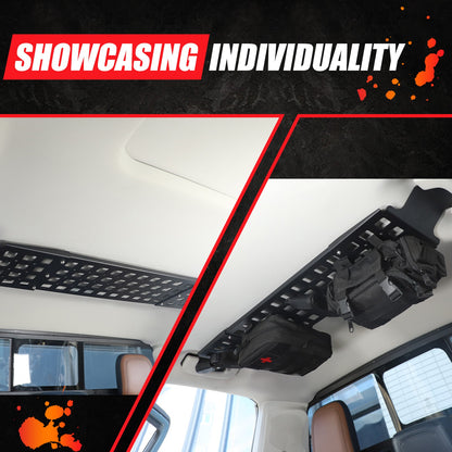 Aluminum Alloy Rear Roof Hanging Bag Rack Molle Panel For Ford Maverick 2022+ 13