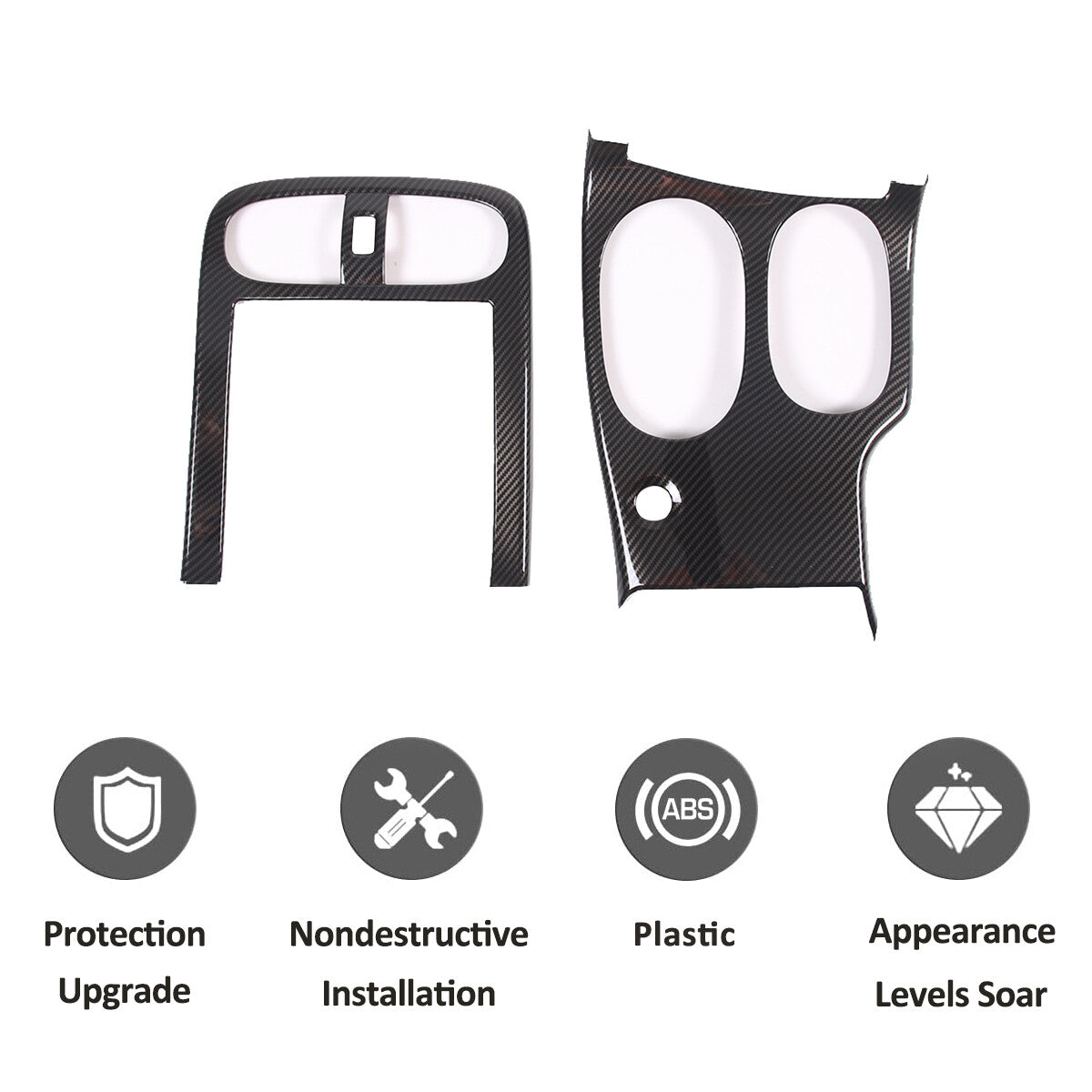 Carbon Fiber ABS Center Console Panel Cover Trim Set For 2005-2013 Corvette C6 5