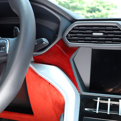 Red Carbon fiber Front Dashboard Strip Cover Trim For Lamborghni Urus 2018-23 6
