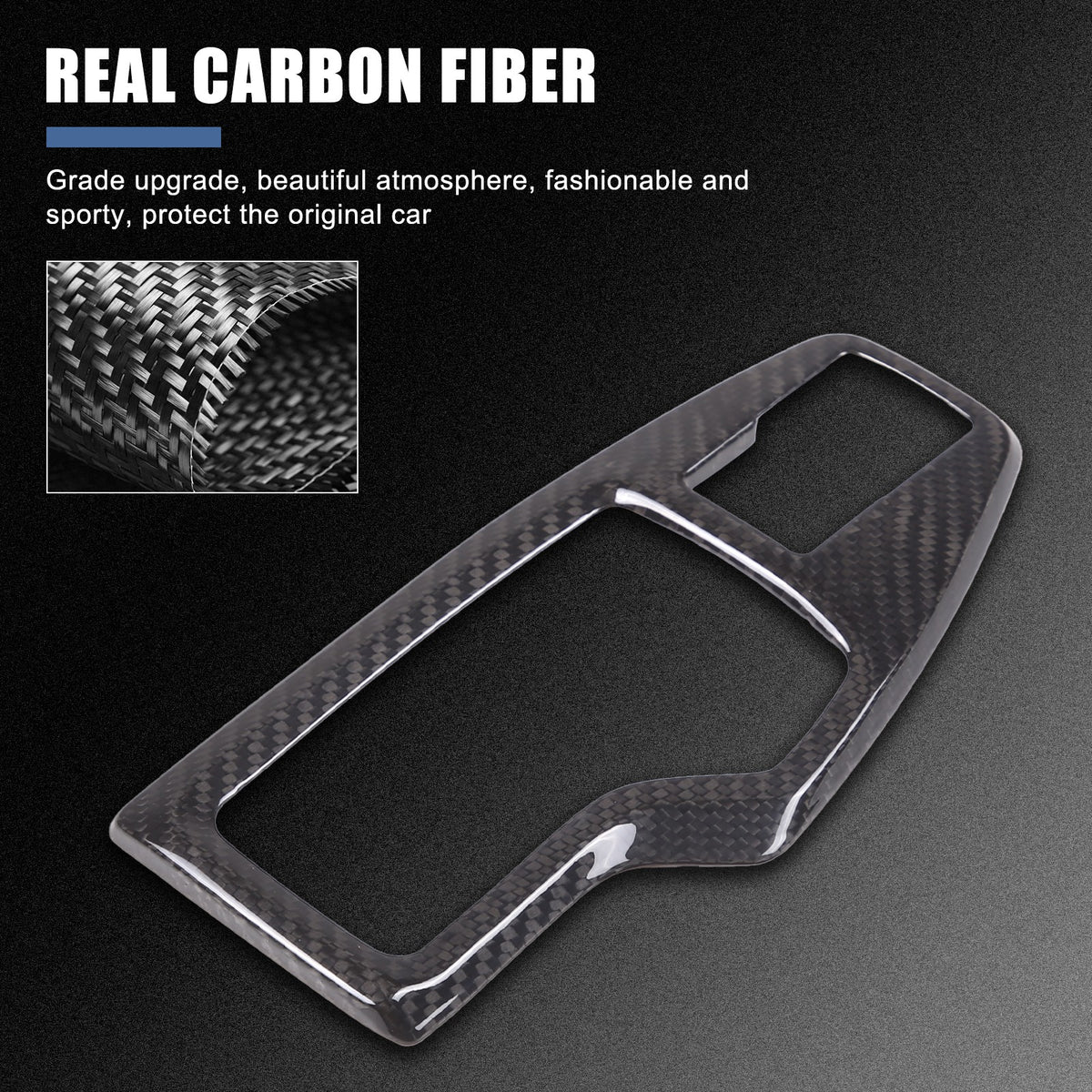 Real Carbon Fiber Gear Shift Base Trim Cover For Subaru WRX VB AT 2022+ 3