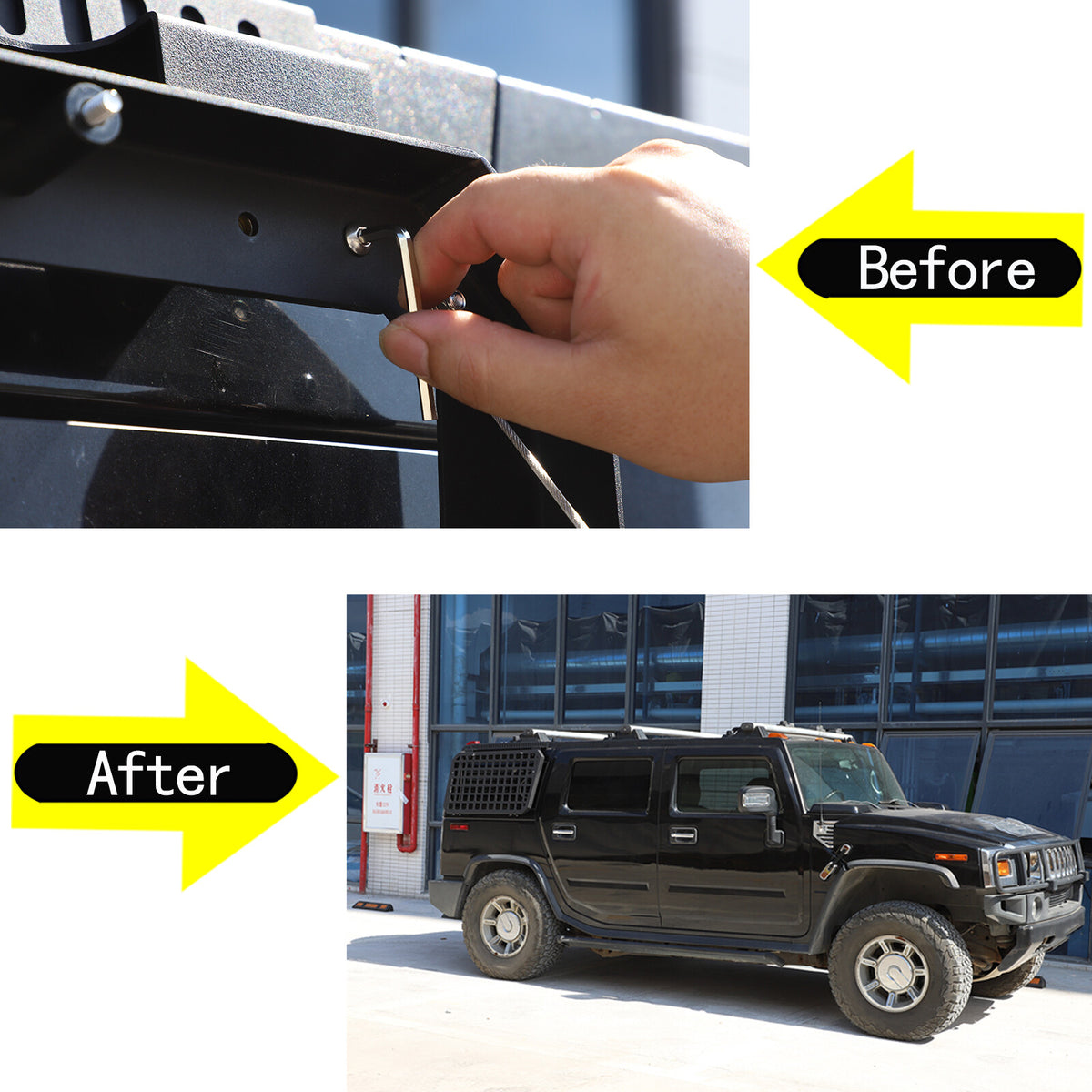 Rear Window Outer Right Side Molle Panel Foldable Table For Hummer H2 03-09 6