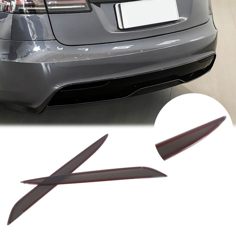 Smoked Black Rear Fog Tail Light Lamp Decor Cover Trim For Tesla Model S 2017+ 6