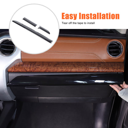 Glossy Black ABS Dashboard Cover Strip Trim For Toyota Tundra 2014-2021 14