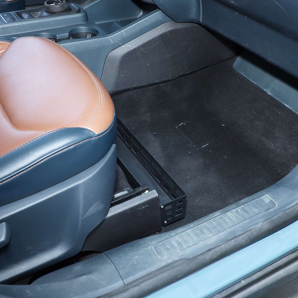 Carbon Steel & Aluminum Under Seat Storage Box Basket For Ford Maverick 2022+ 2