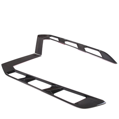 Real Carbon Fiber Rear Window Lower Trim Cover Set For 2020-26 C8 Corvette Coupe 14