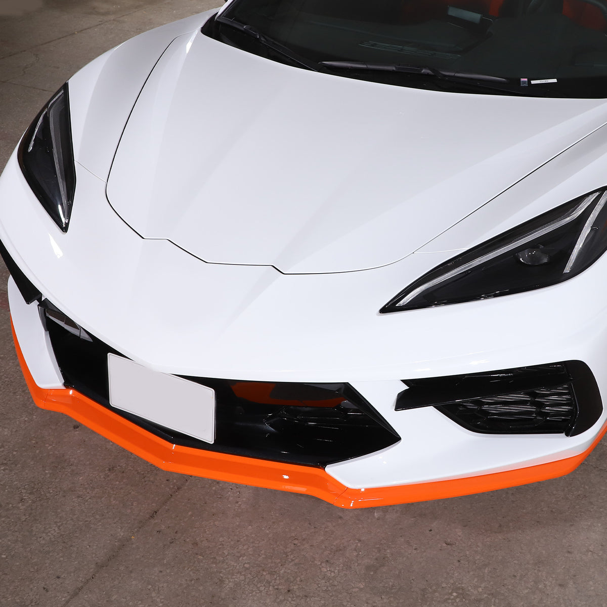 Orange Front Bumper Lip Spoiler For Corvette C8 2020-2025 5