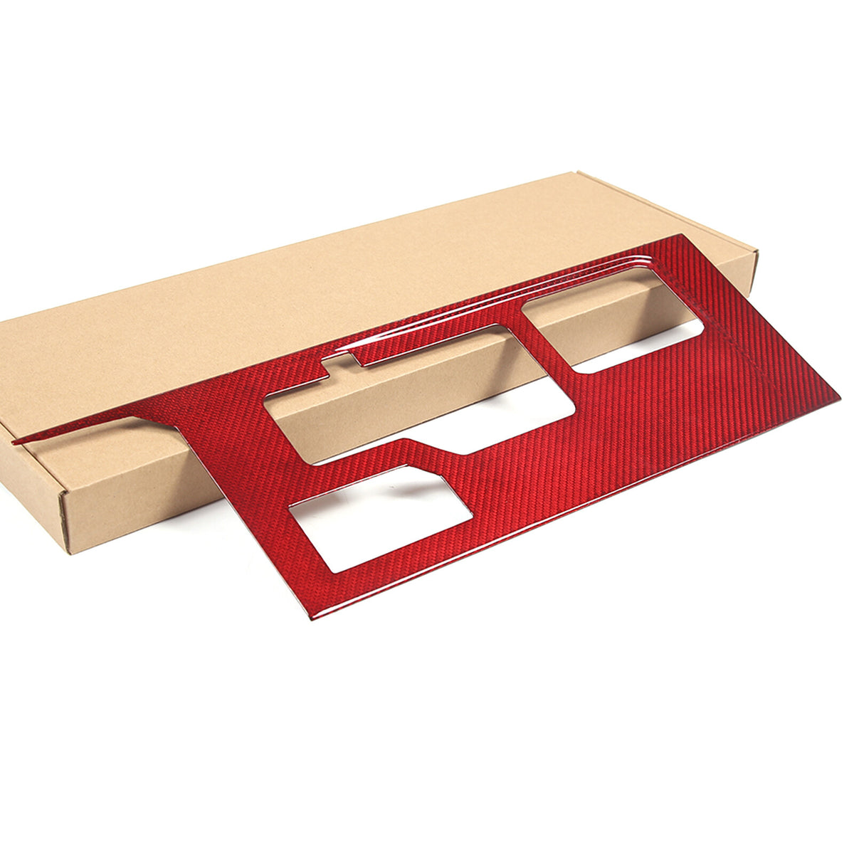 Red Real Carbon Fiber Center Console Gear Panel Cover for Toyota Tundra 2022-26 7
