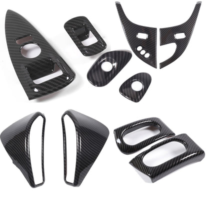 ABS Carbon Fiber Dashboard Interior Air Outlet Frame Sets For Corvette C6 05-13 1