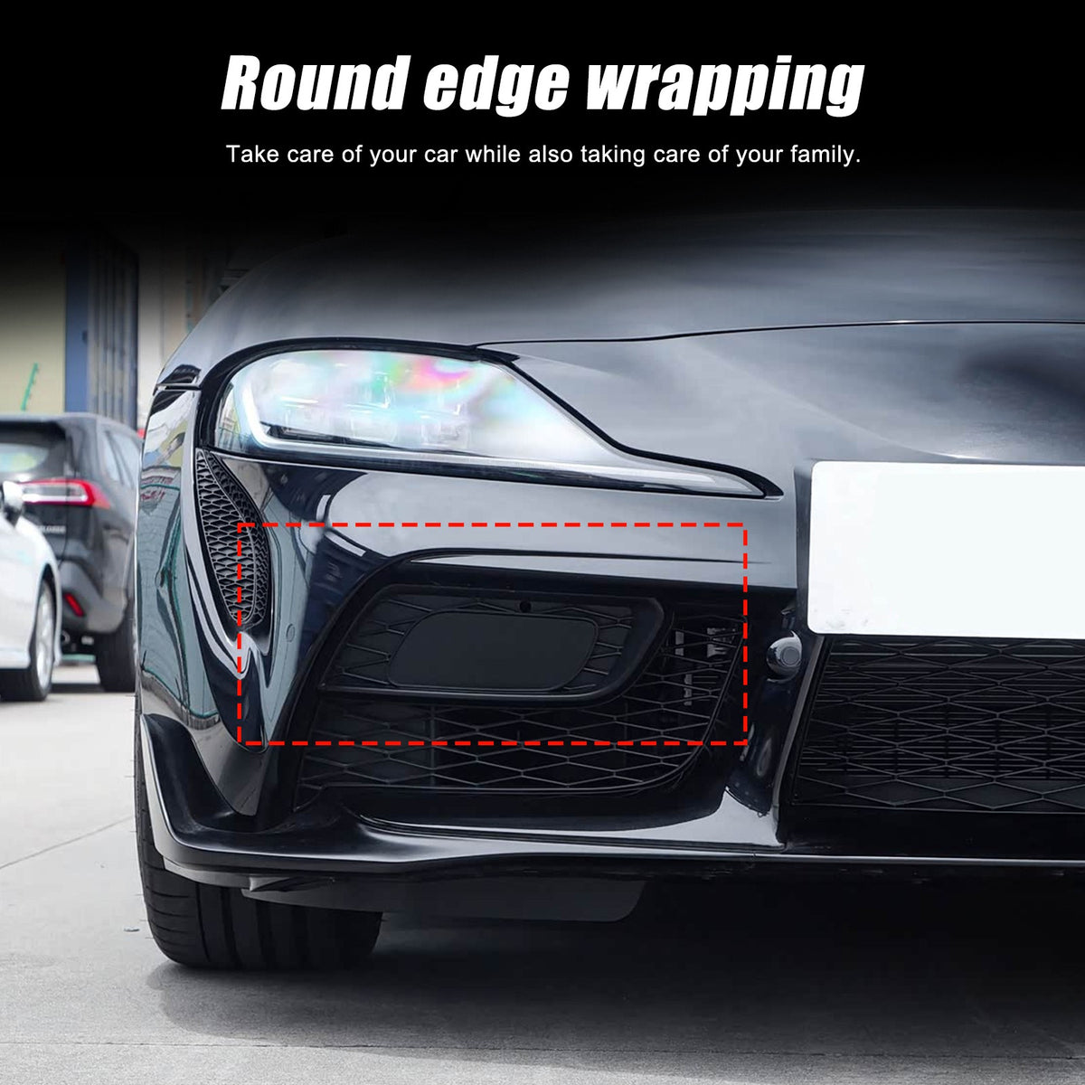 Forged Real Carbon Fiber Front Fog Light Lower Trim For Toyota Supra A90 2019+ 14