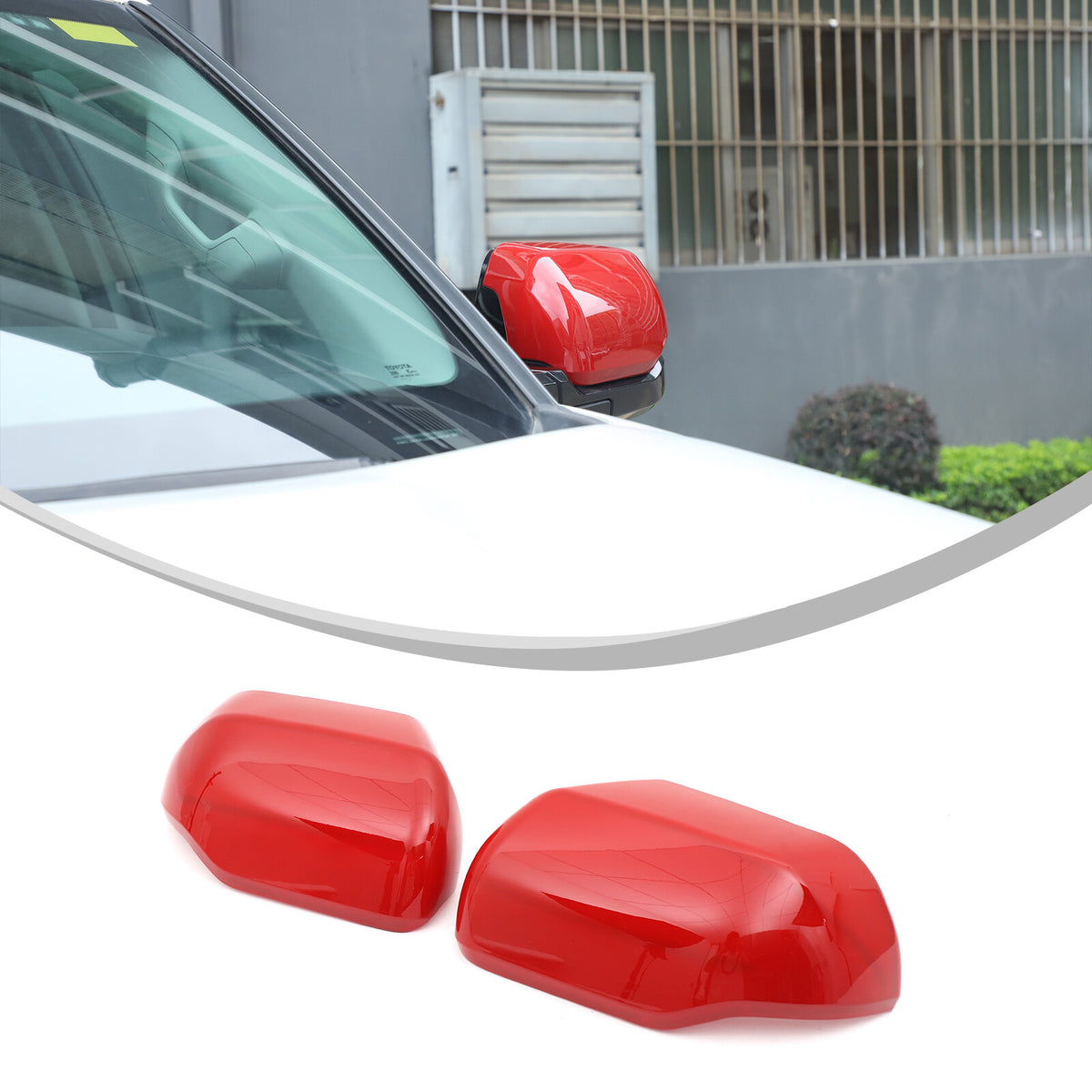 Red ABS Side Mirror Cover Trim with Turn Signal For Toyota Tundra/Sequoia 22+ US 12