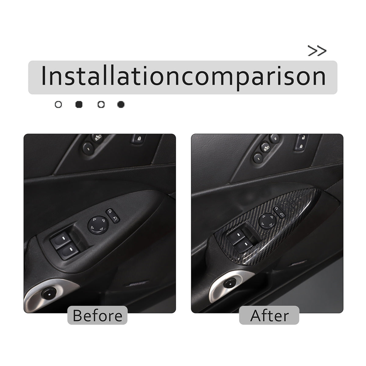 Real Dry Carbon Fiber Window Lift Switch Frame Trim For Corvette C6 2005-2013 4