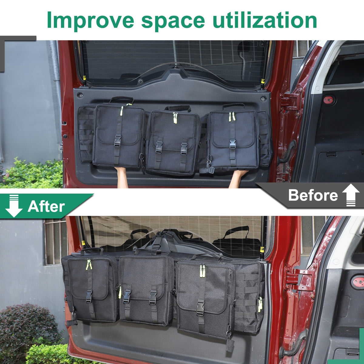 Trunk Rear Door Tailgate Hanging Storage Bag Tray For Toyota FJ Cruiser 2007-21 13