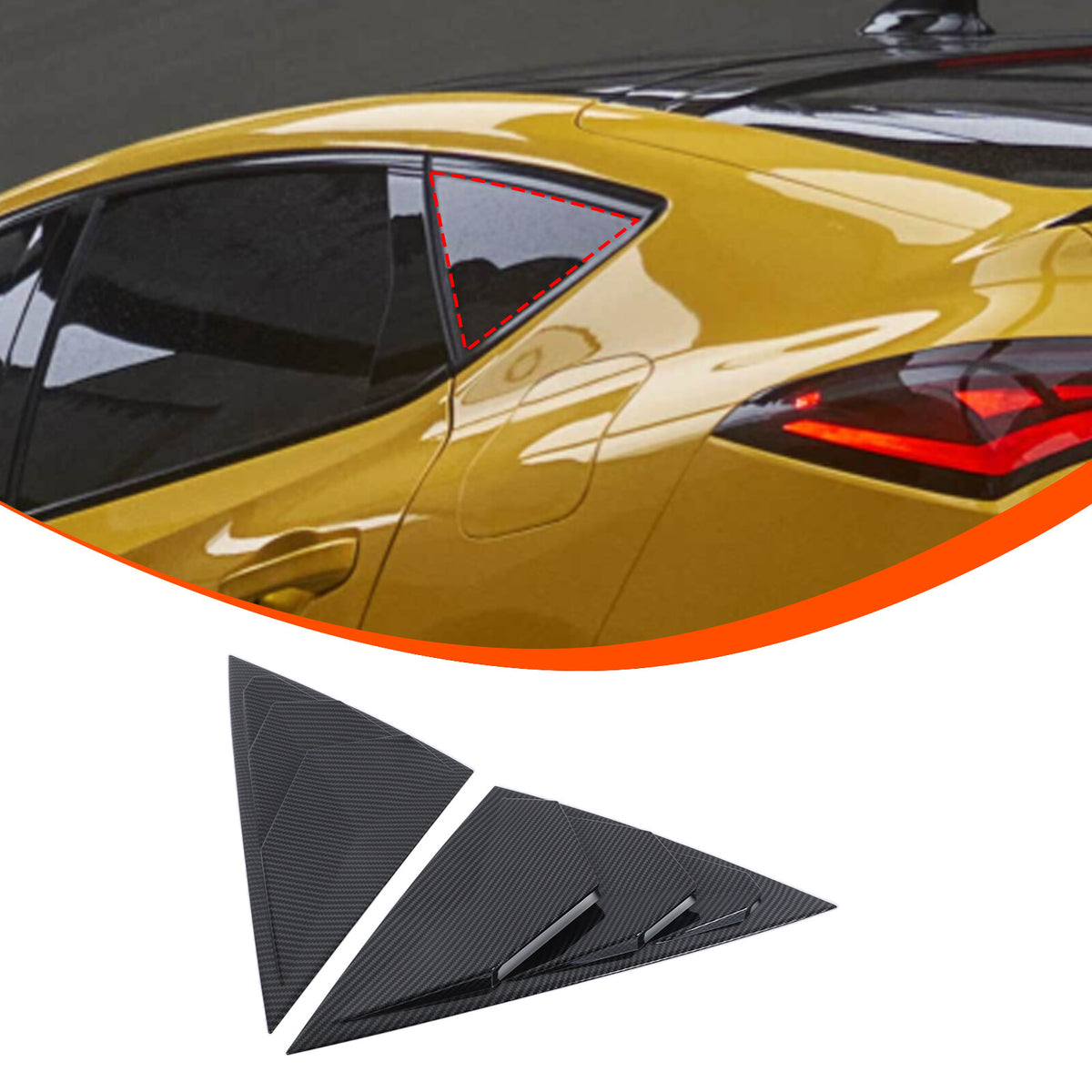 Carbon Fiber ABS Rear Quarter Window Louvers Trim For Acura Integra 2023-2024 2