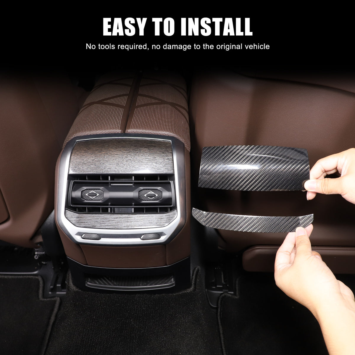 Real Carbon Fiber Rear Air Vent Outlet Cover Trim For BMW 7 Series G70 2023-2024 17
