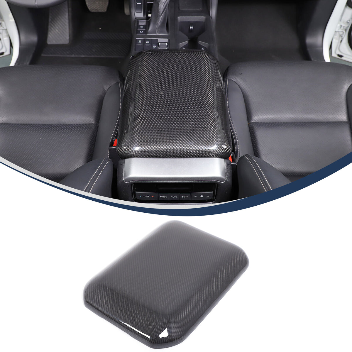 Real Carbon Fiber Center Armrest Box Trim For Toyota Land Cruiser LC250 24+ 3