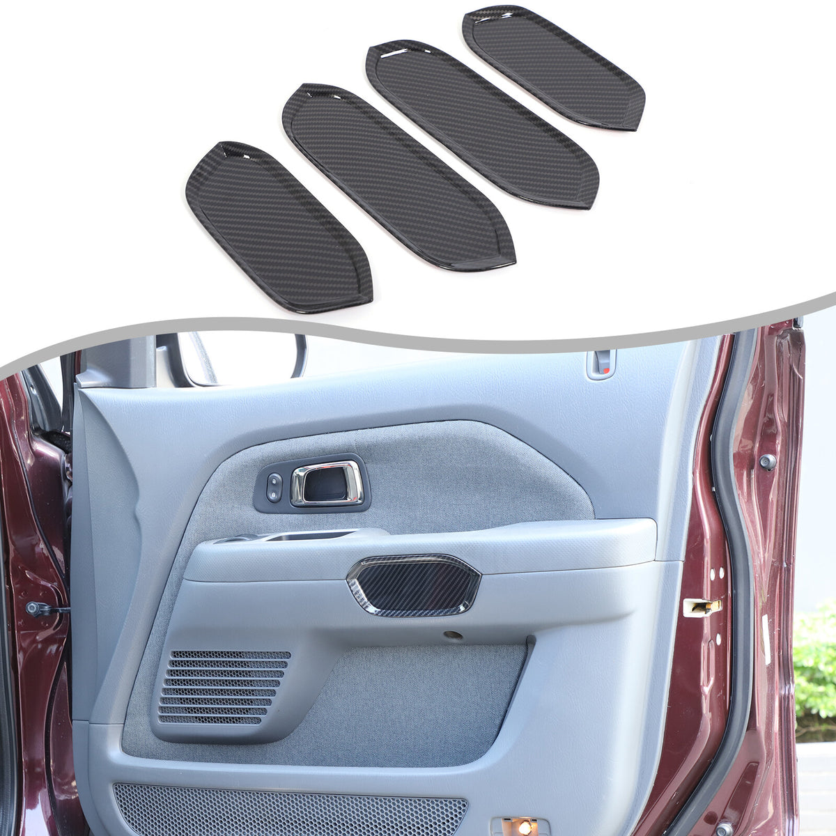 ABS Carbon Fiber Door Panel Armrest Handle Bowl Trim For Honda Pilot 03-08 US 3