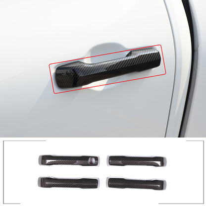 Carbon fiber Side Mirror+Door Handle Covers Molding Trim for Toyota Tundra 22-26 6