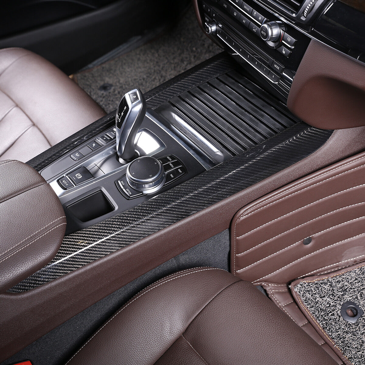 Real Carbon Fiber Center Console Side Strip Trim Fit for 2015-2019 BMW X5 F15 1