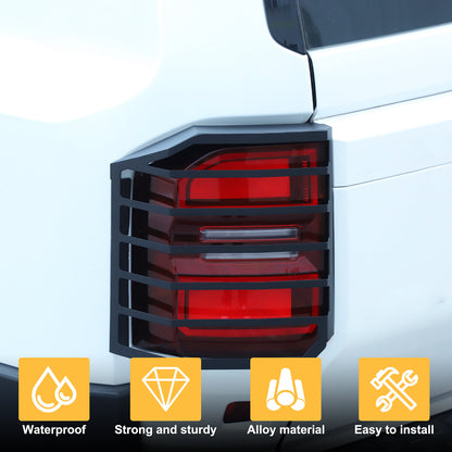 Black Alloy Rear Tail light lamp Cover trimFor Toyota Land Cruiser LC250 24+ 6