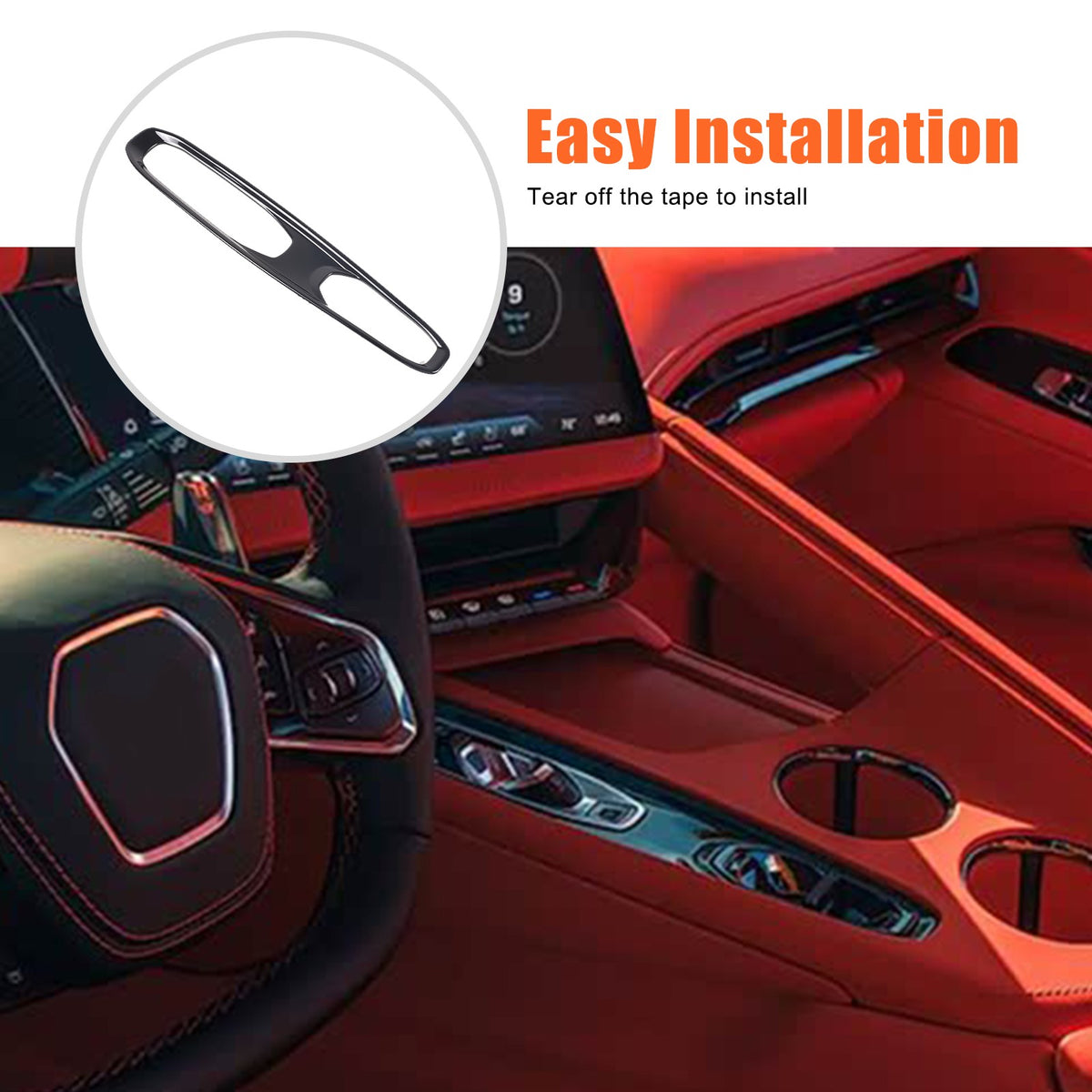 Glossy Piano Black Center Console Gear Panel Trim Set For Corvette C8 26+ US 24