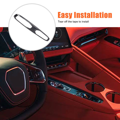 Glossy Piano Black Center Console Gear Panel Trim Set For Corvette C8 26+ US 24