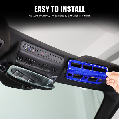 Blue Real Carbon Fiber Roof Reading Light Trim For Corvette C8 2020+ 9