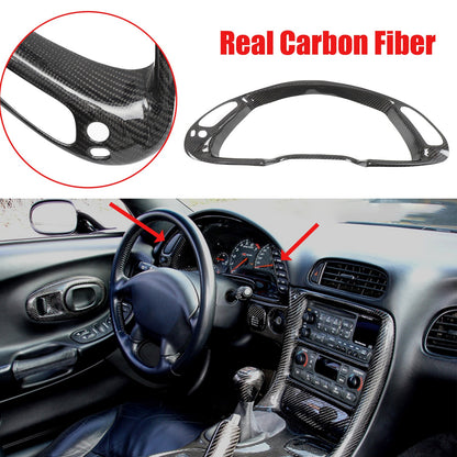 Real Carbon Fiber Instrument Panel Cover Trim Frame For Corvette C5 1998-2004 2
