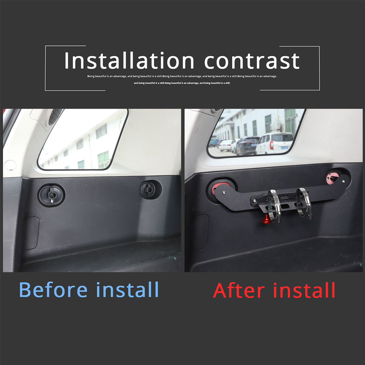 Black Steel Trunk Fire Extinguisher Bracket Holder For Toyota FJ Cruiser 2007-21 3