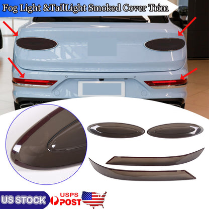 Smoked Rear Tail & Fog Light Blackout Taillight Cover For Bentley Bentayga 21-23 1
