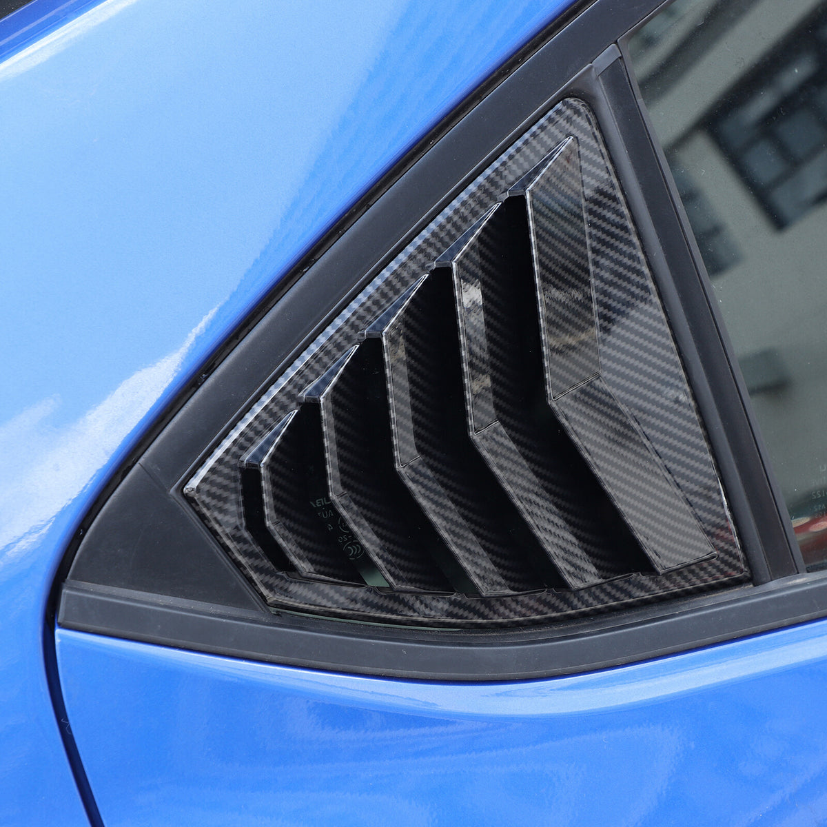ABS Carbon Fiber Rear Window Louvers Shutter Blinds Trim For Subaru WRX VB 22-24 9