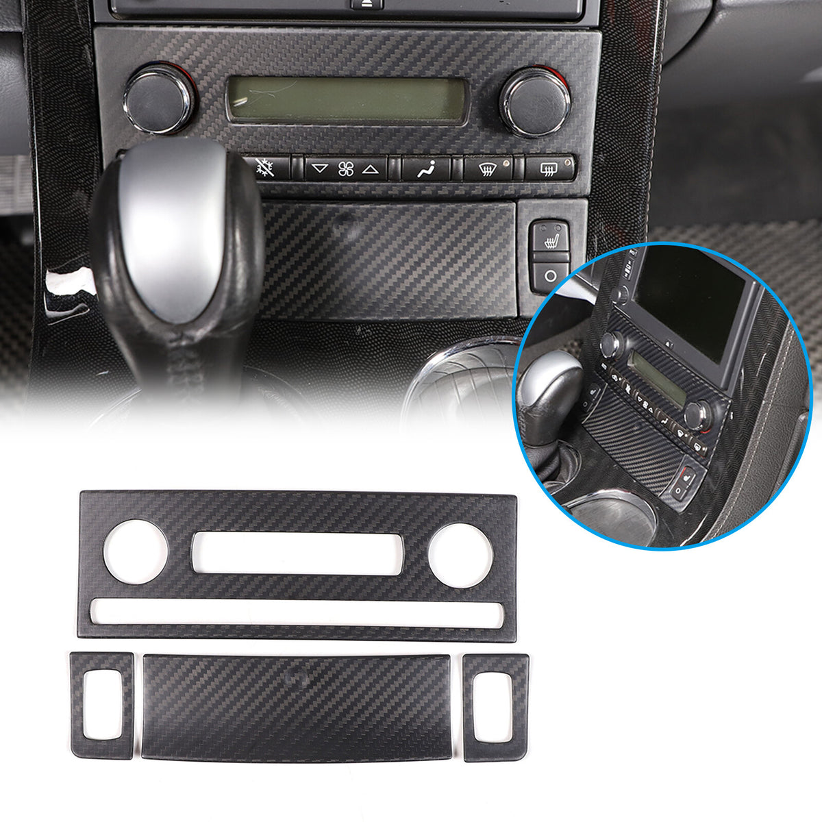 Matte Dry Real Carbon Fiber Center Console Trim Cover For Corvette C6 2005-13 2