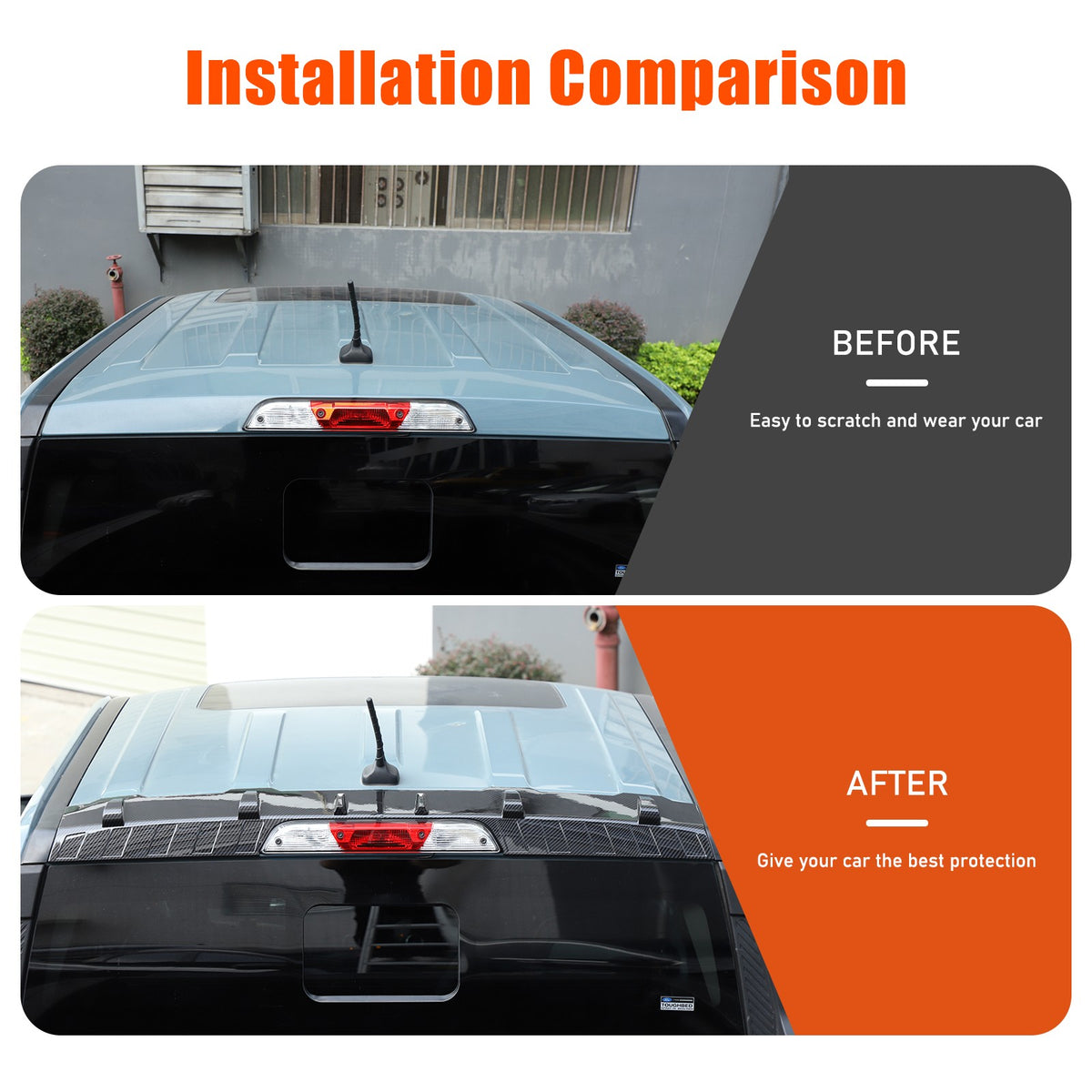 Carbon Fiber ABS Roof Rear Spoiler Trim Cover For Ford Maverick 2022+ 11