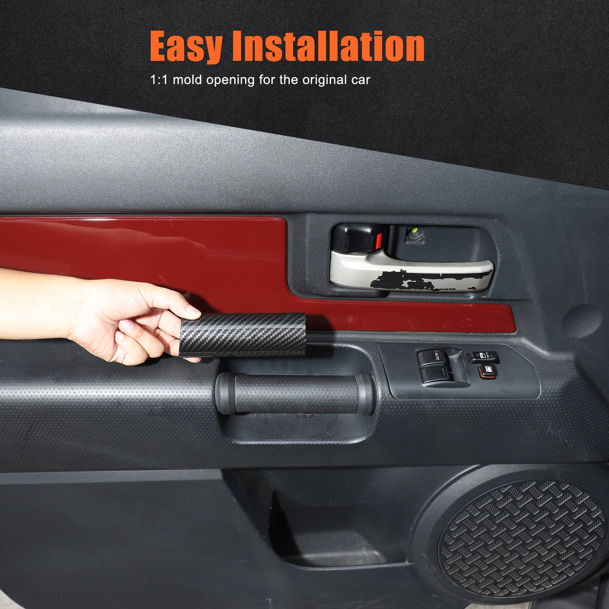 Carbon Fiber ABS Inner Door Handle Cover Trim For Toyota FJ Cruiser 2007-2021 15