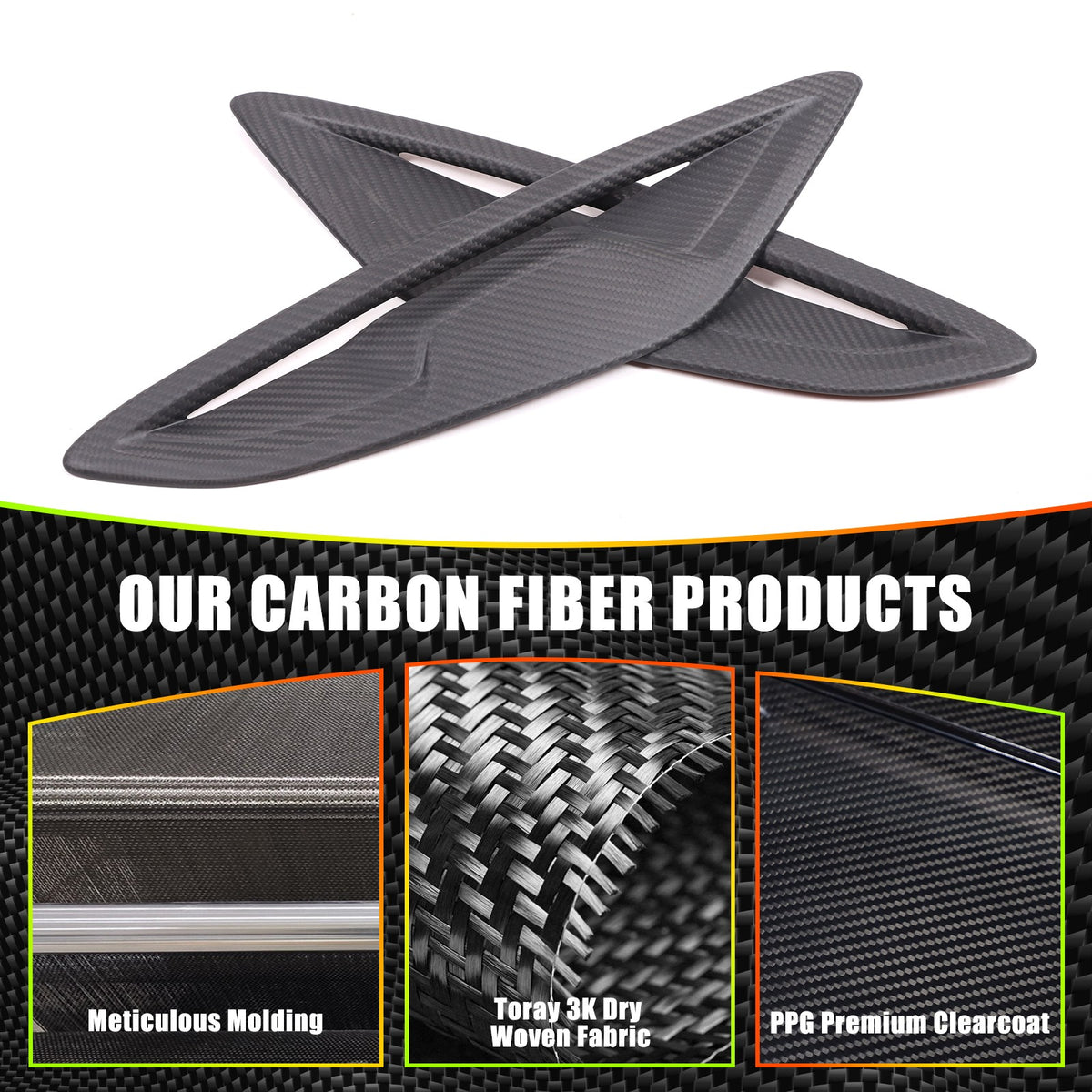 Matte Real Carbon Fiber Side Fender Trim For BMW 8 Series G14 G15 2019-2023 4