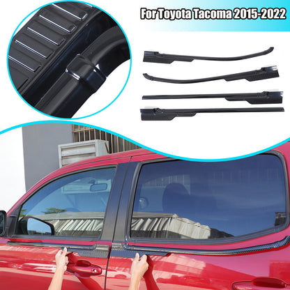 Black ABS Exterior Window Bottom Sill Trim Strip For Toyota Tacoma 2015-2022 1