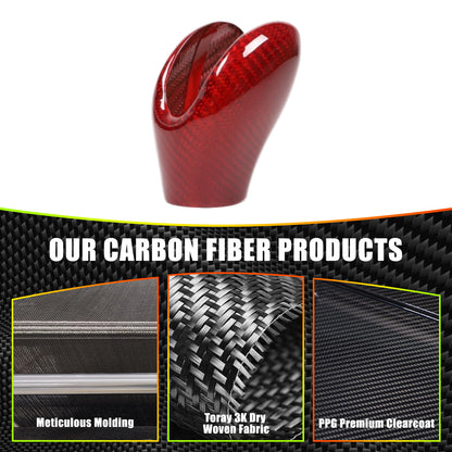 Red Real Carbon Fiber Center Gear Shift Knob Trim Cover For Corvette C6 2005-13 12
