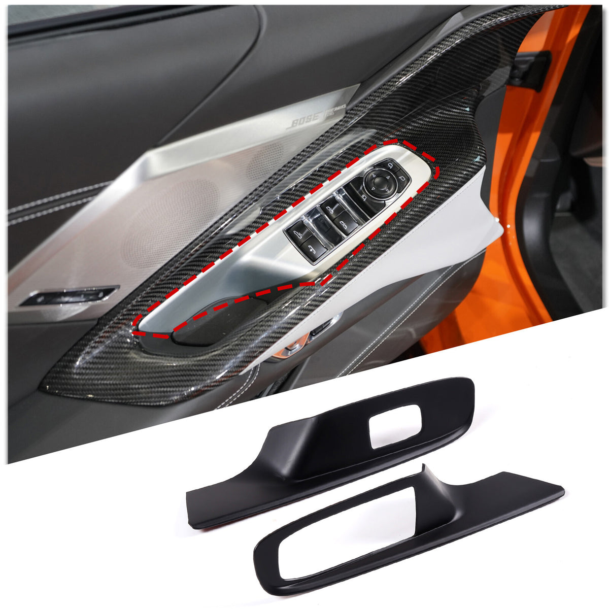 Matte Black ABS Full Interior Set Cover Trim Kit For Corvette C8 2020-25 - Styles 16-20 2