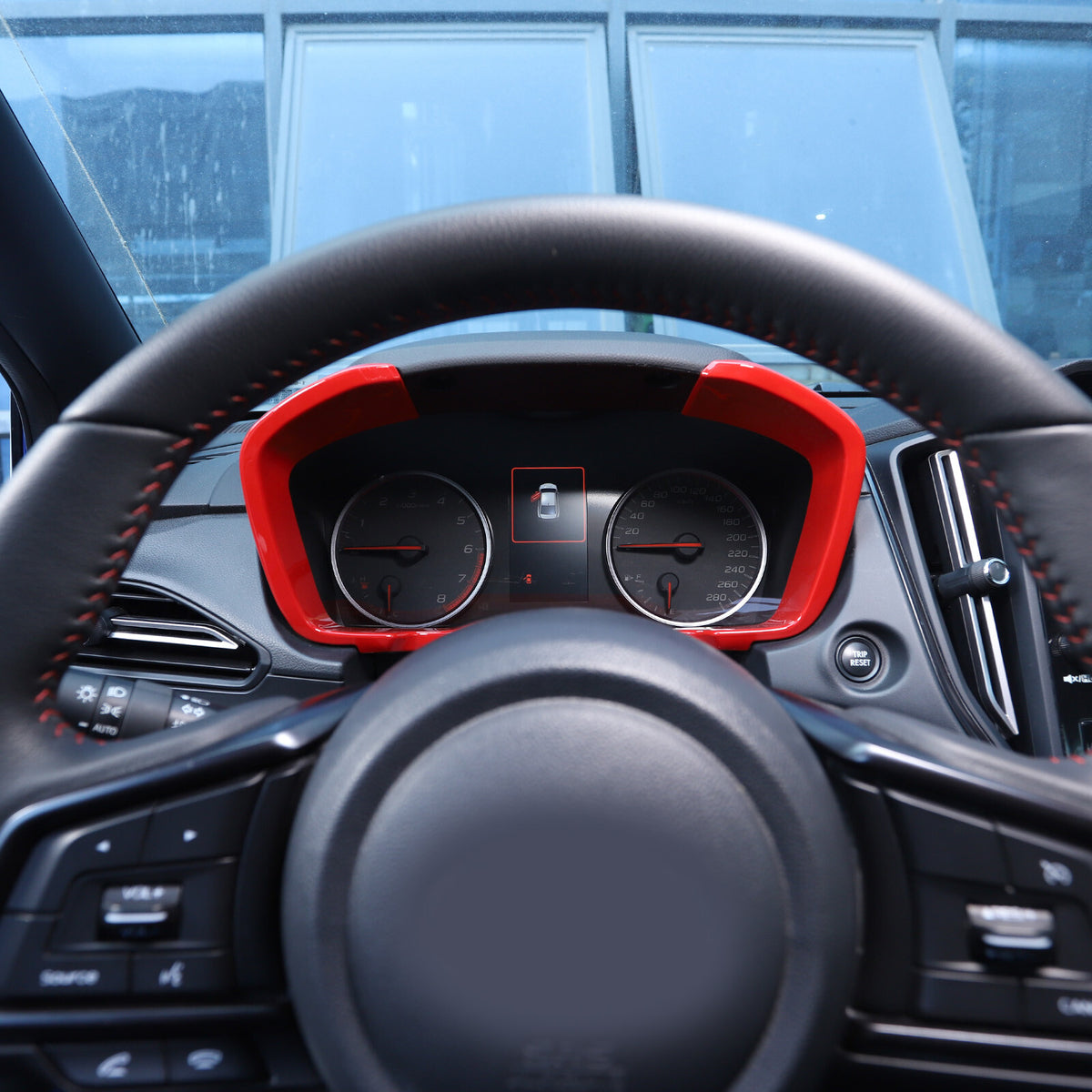 ABS Red Dashboard Instrument Tachometer Frame Trim Cover For Subaru WRX 2022-23 12