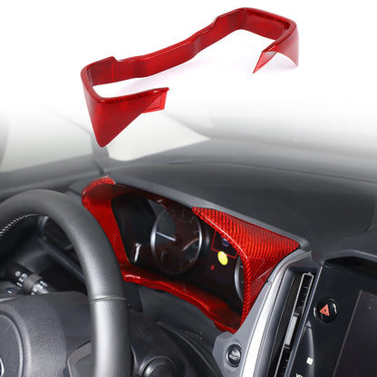 Red Real Carbon Fiber Center Dashboard Trim For Subaru Crosstrek 24+ 6