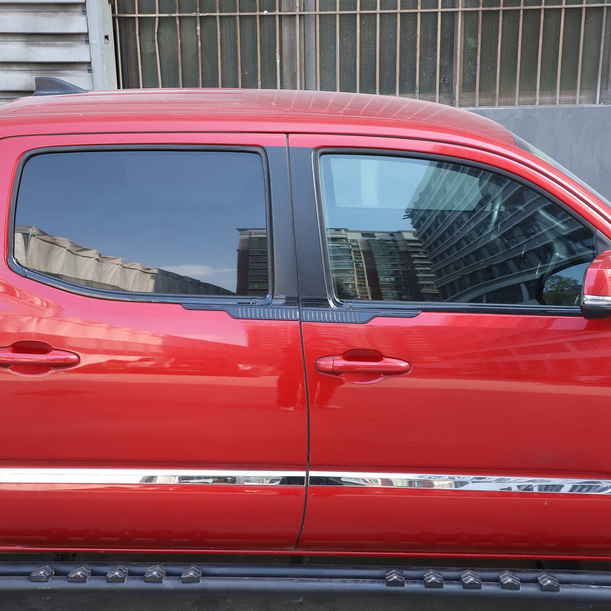 Black ABS Exterior Window Bottom Sill Trim Strip For Toyota Tacoma 2015-2022 3