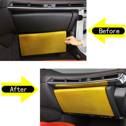 Yellow Carbon Fiber Co-pilot Storage Glove Box Trim For Corvette C8 2020-26 13