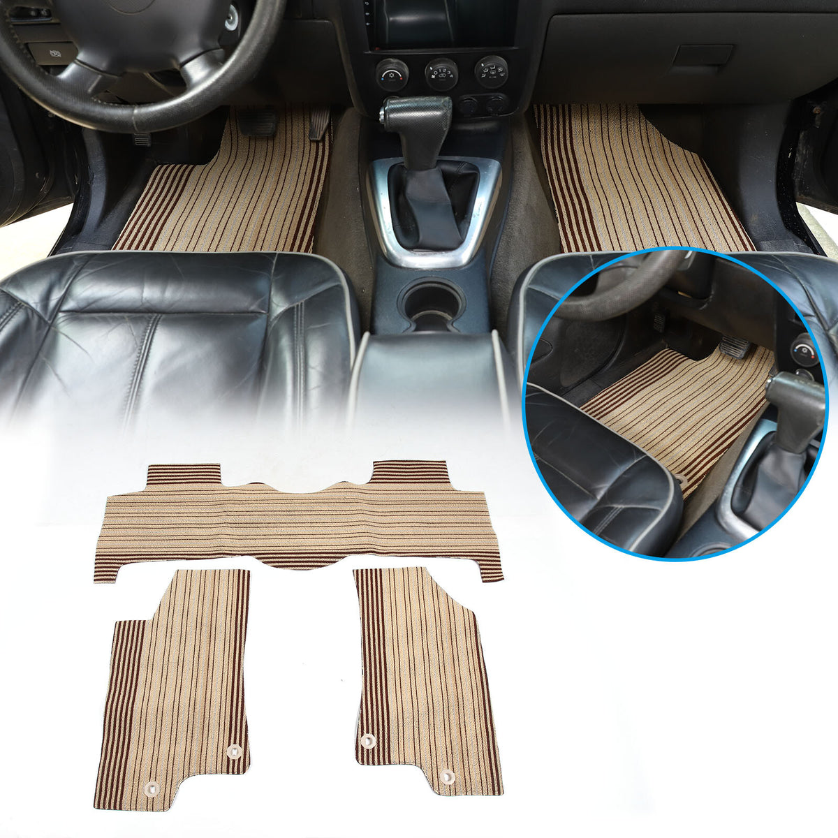 Red Car Floor Mats Cargo Carpets Foot Pads For Hummer H3 2005-2009 9