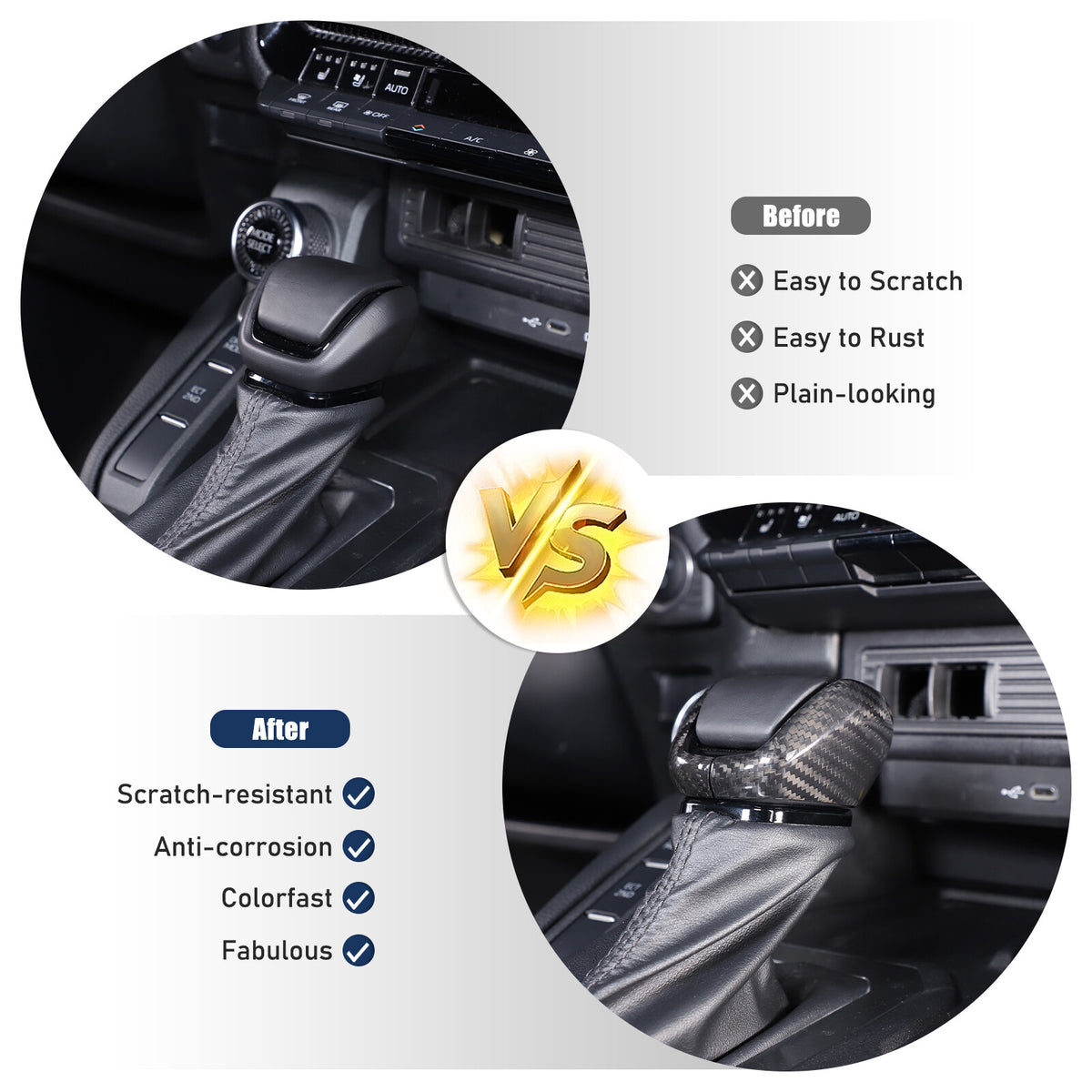 Real Carbon Fiber Center Gear Shift Knob Trim For Toyota Land Cruiser LC250 24+ 15