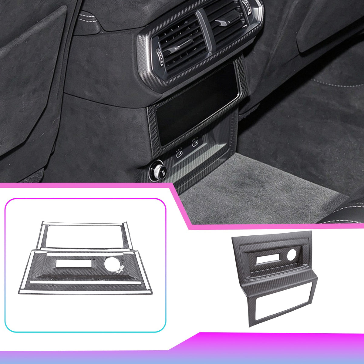 Matte Real Carbon Fiber Rear Air Vent Trim For Lamborghini Urus/Urus SE 2022+ 1
