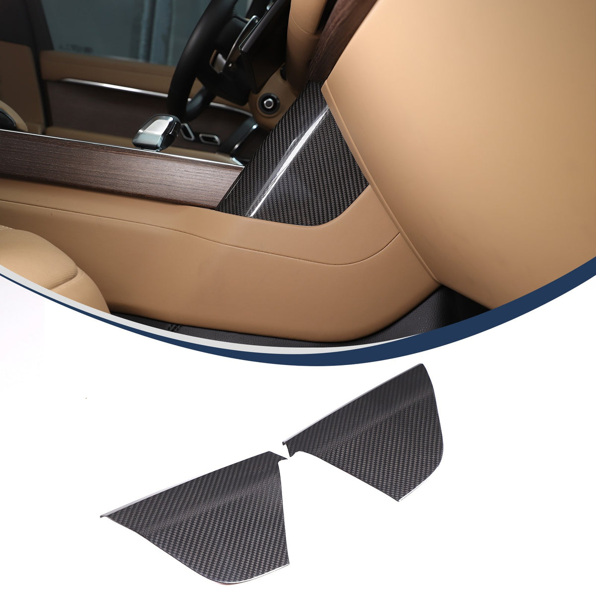 Real Carbon Fiber Center Console Knee Panel Trim For LR Range Rover Vogue 2023+ 2