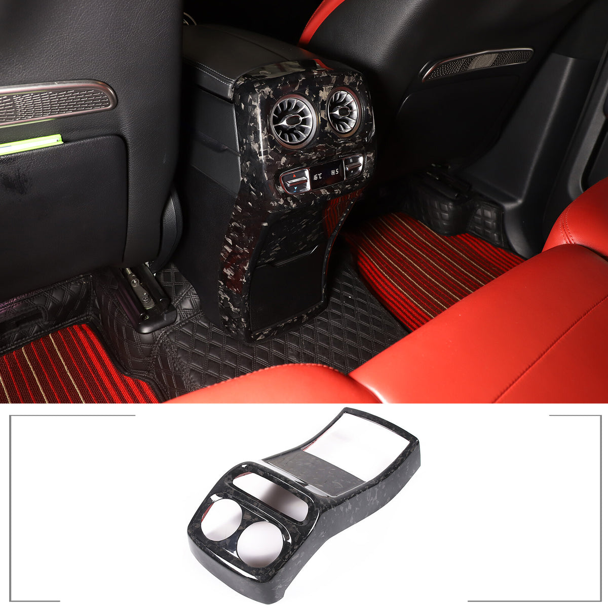 Forged Carbon Fiber Inner Rear Air outlet Vent Cover Trim For Benz G-Class 19-22 1