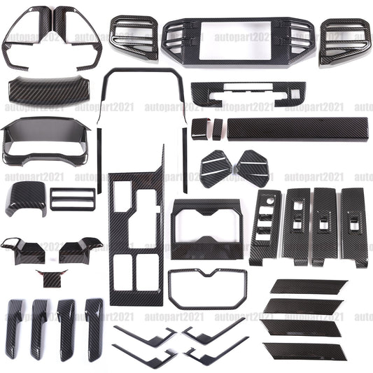 ABS Carbon Fiber Interior Set Cover Trim Kit For Toyota Tundra Sequoia SR 22+ - Styles 21-24 1