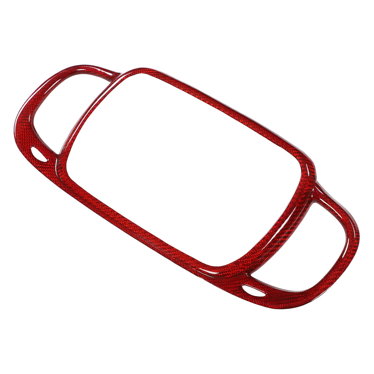 Red Real Carbon Fiber Center Console Air Outlet Trim For Fiat 500 2016+ 20